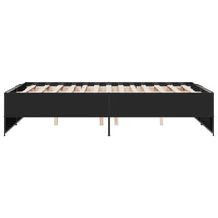vidaXL Bed Frame without Mattress Black 120x200 cm 5