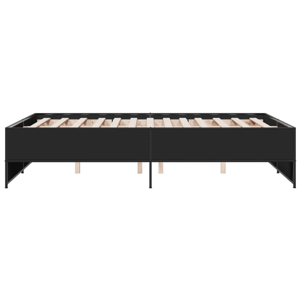 Bed Frame without Mattress Length 200 cm Black 120 cm
