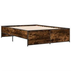 vidaXL Bed Frame without Mattress Smoked Oak 135x190 cm Double 3