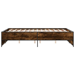 vidaXL Bed Frame without Mattress Smoked Oak 135x190 cm Double 5