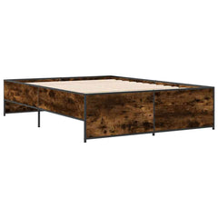 vidaXL Bed Frame without Mattress Smoked Oak 135x190 cm Double 6