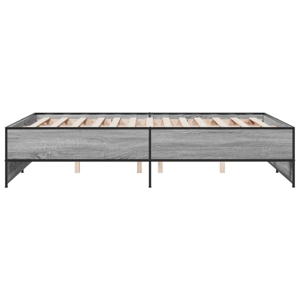 Bed Frame without Mattress Length 190 cm Grey Sonoma 135 cm