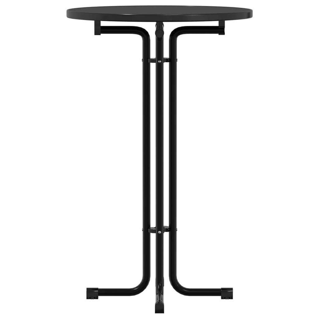 vidaXL Bar Table Black Ø70x110 cm Engineered Wood and Steel 4