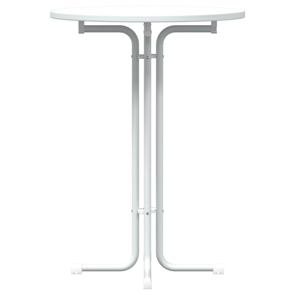 vidaXL Bar Table White Ø80x110 cm Engineered Wood and Steel 4