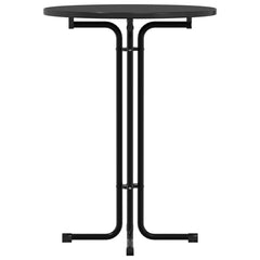vidaXL Bar Table Black Ø80x110 cm Engineered Wood and Steel 4