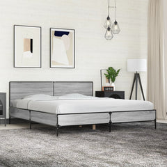 Bed Frame without Mattress Grey Sonoma 200 x 200 cm