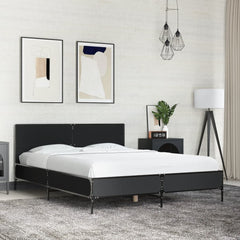 Bed Frame without Mattress Black 135 x 190 cm