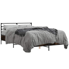 vidaXL Bed Frame without Mattress Smoked Oak 120x200 cm 2