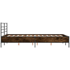vidaXL Bed Frame without Mattress Smoked Oak 120x200 cm 5