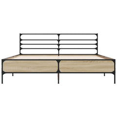 vidaXL Bed Frame without Mattress Sonoma Oak 150x200 cm King Size 4