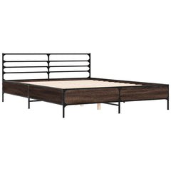 vidaXL Bed Frame without Mattress Smoked Oak 150x200 cm King Size 3