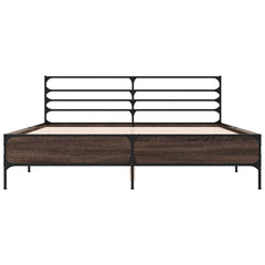 vidaXL Bed Frame without Mattress Smoked Oak 150x200 cm King Size 4