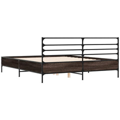 vidaXL Bed Frame without Mattress Smoked Oak 150x200 cm King Size 6