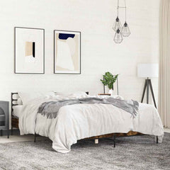 Bed Frame without Mattress Length 200 cm Smoked oak 150 cm