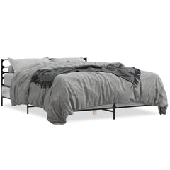 vidaXL Bed Frame without Mattress Grey Sonoma 150x200 cm King Size 2