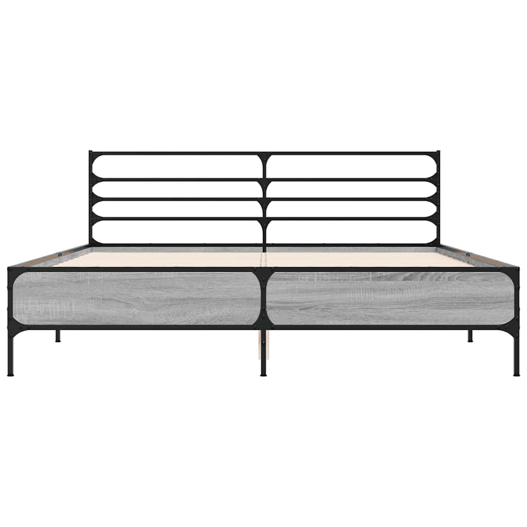 Bed Frame without Mattress Length 200 cm Grey Sonoma 150 cm