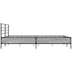vidaXL Bed Frame without Mattress Grey Sonoma 150x200 cm King Size 5