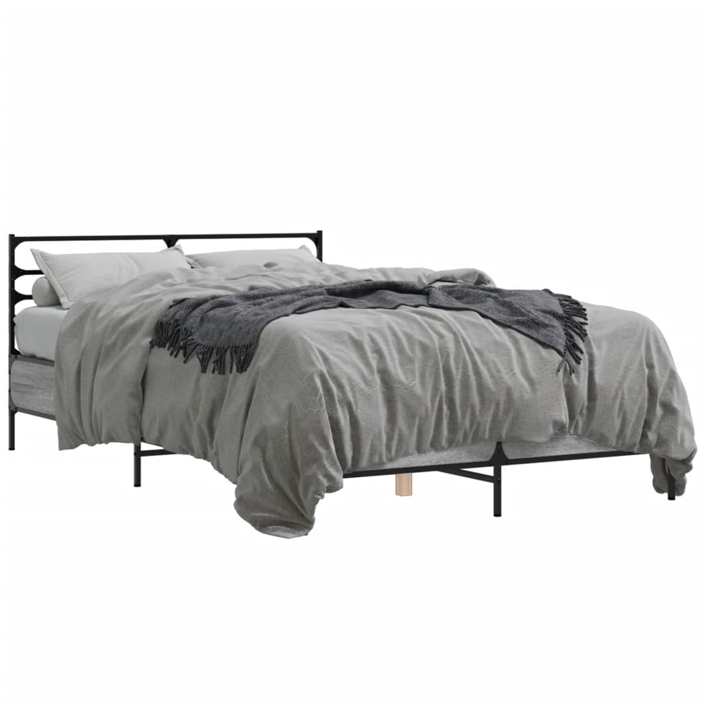 vidaXL Bed Frame without Mattress Grey Sonoma 120x190 cm Small Double 2