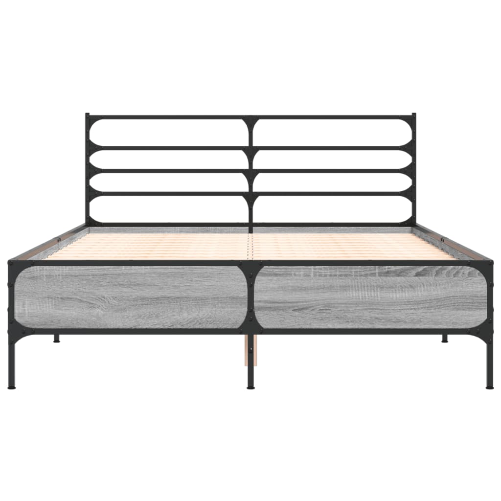 vidaXL Bed Frame without Mattress Grey Sonoma 120x190 cm Small Double 4