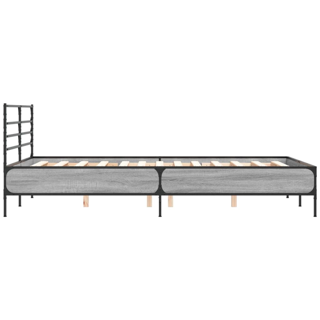 vidaXL Bed Frame without Mattress Grey Sonoma 120x190 cm Small Double 5