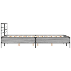vidaXL Bed Frame without Mattress Grey Sonoma 120x190 cm Small Double 5