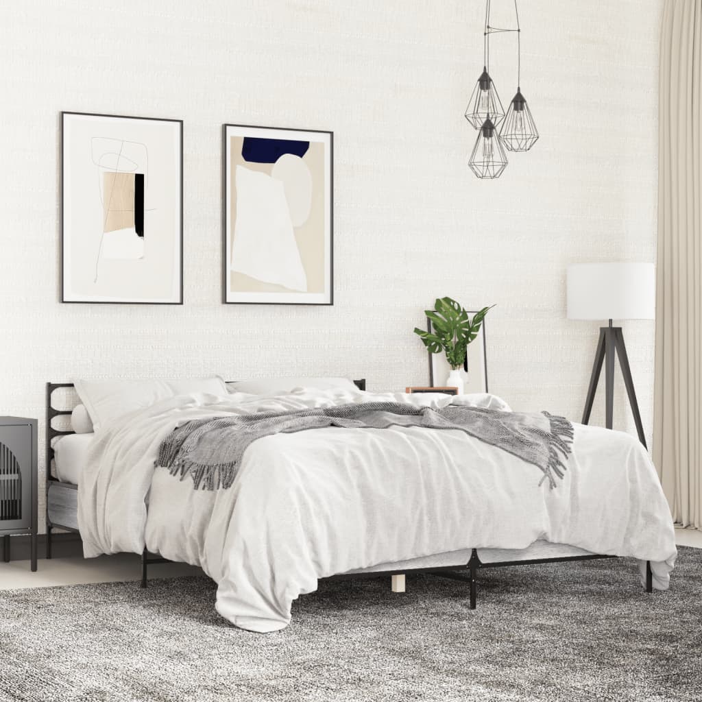 vidaXL Bed Frame without Mattress Grey Sonoma 120x190 cm Small Double 1