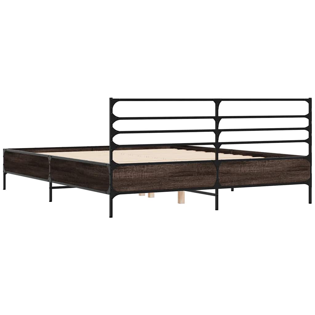 vidaXL Bed Frame without Mattress Brown Oak 120x190 cm Small Double 6