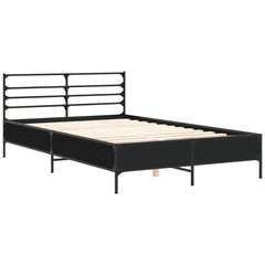 vidaXL Bed Frame without Mattress Black 135x190 cm Double 3