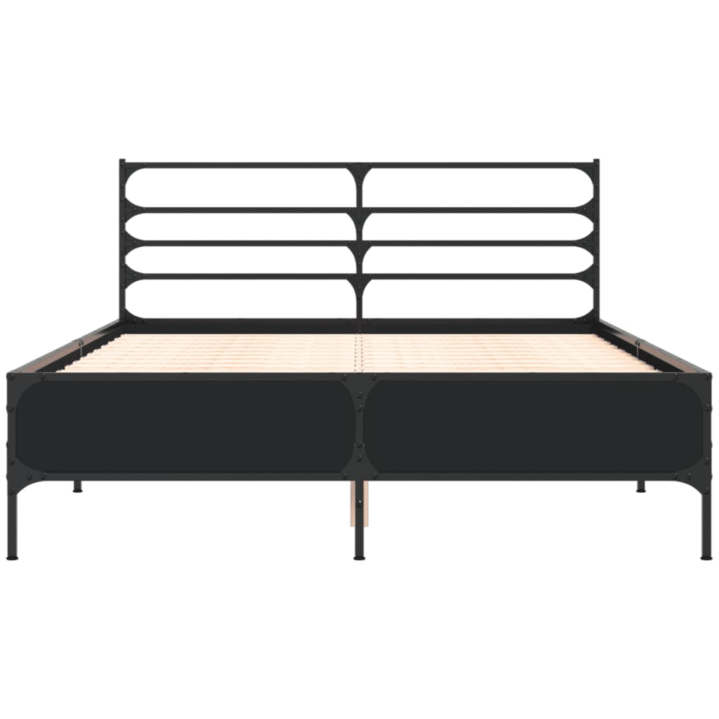 vidaXL Bed Frame without Mattress Black 135x190 cm Double 4