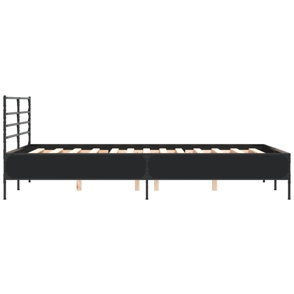 vidaXL Bed Frame without Mattress Black 135x190 cm Double 5