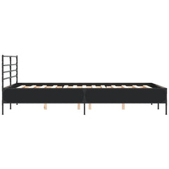 vidaXL Bed Frame without Mattress Black 135x190 cm Double 5