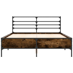 vidaXL Bed Frame without Mattress Smoked Oak 135x190 cm Double 4