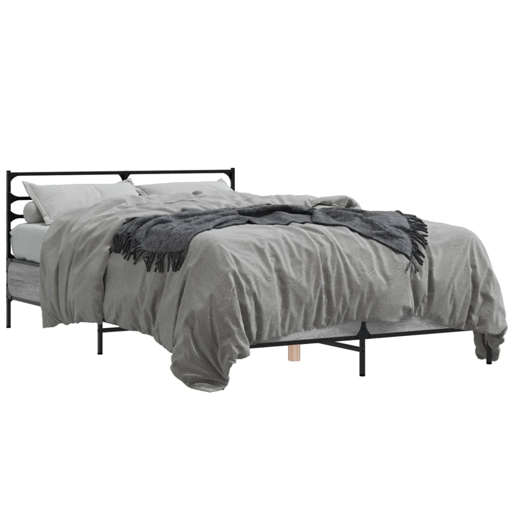 Bed Frame without Mattress Length 190 cm Grey sonoma 135 cm