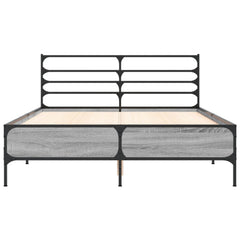 vidaXL Bed Frame without Mattress Grey Sonoma 135x190 cm Double 4