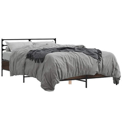 vidaXL Bed Frame without Mattress Brown Oak 135x190 cm Double 2