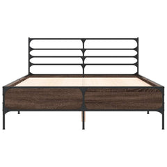 vidaXL Bed Frame without Mattress Brown Oak 135x190 cm Double 4