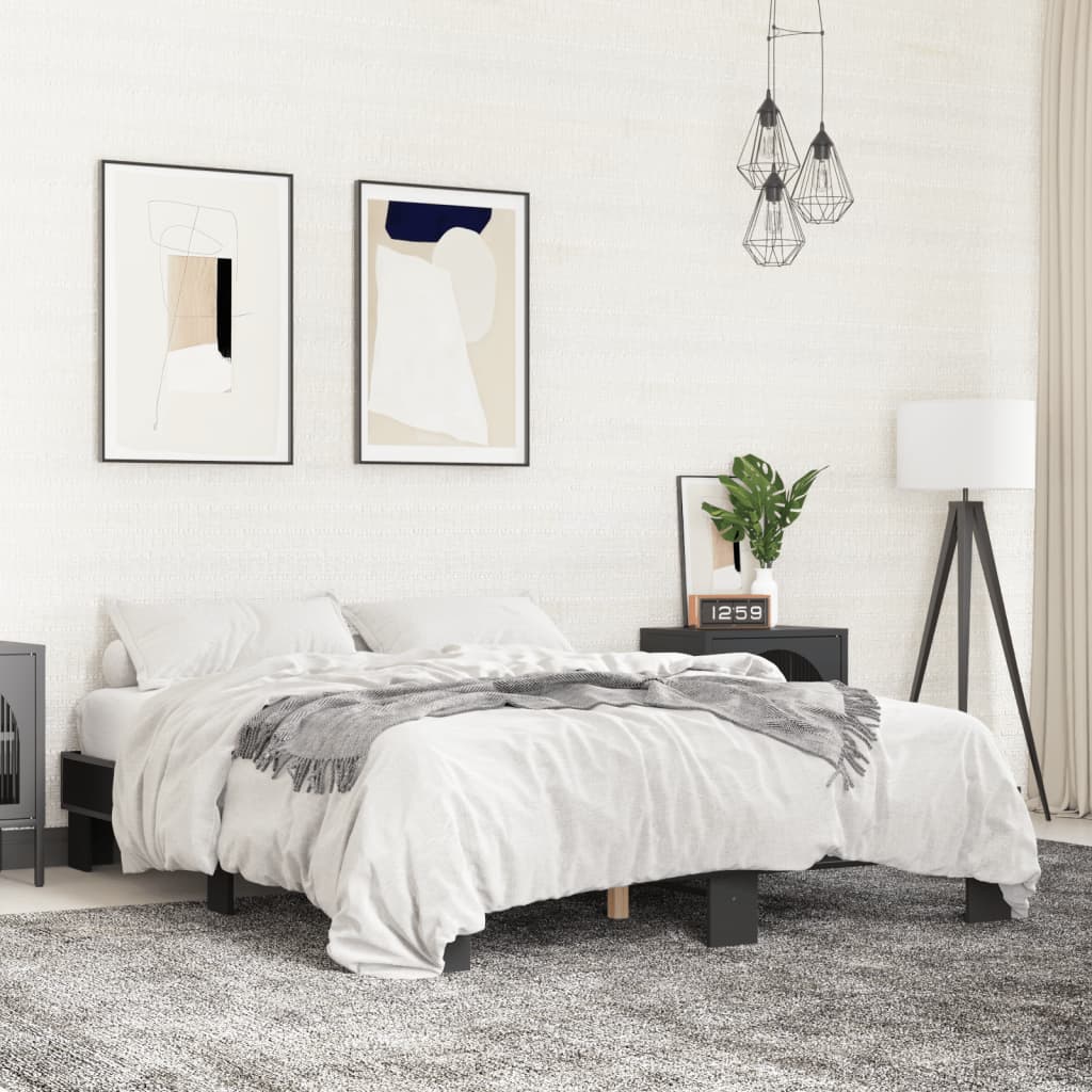 Bed Frame without Mattress 150x200 cm Black