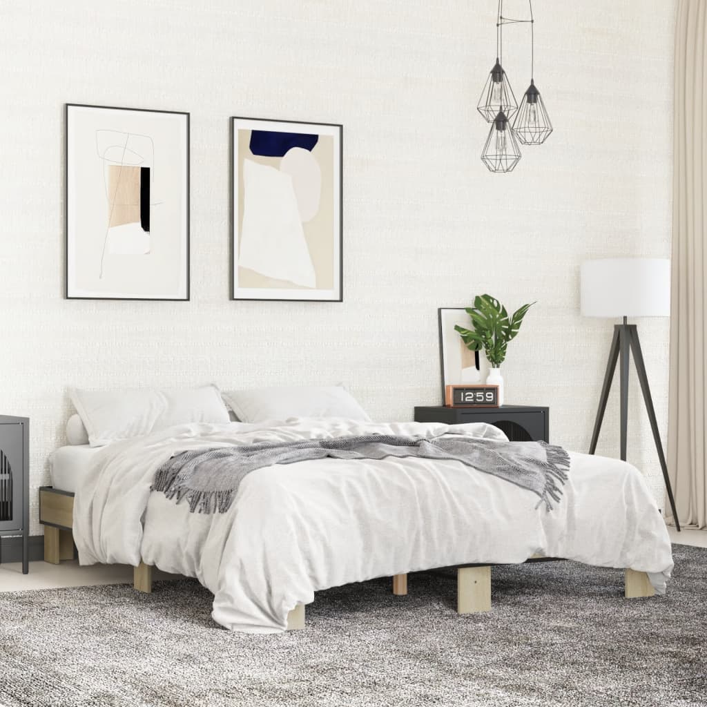 Bed Frame without Mattress 150x200 cm Sonoma oak