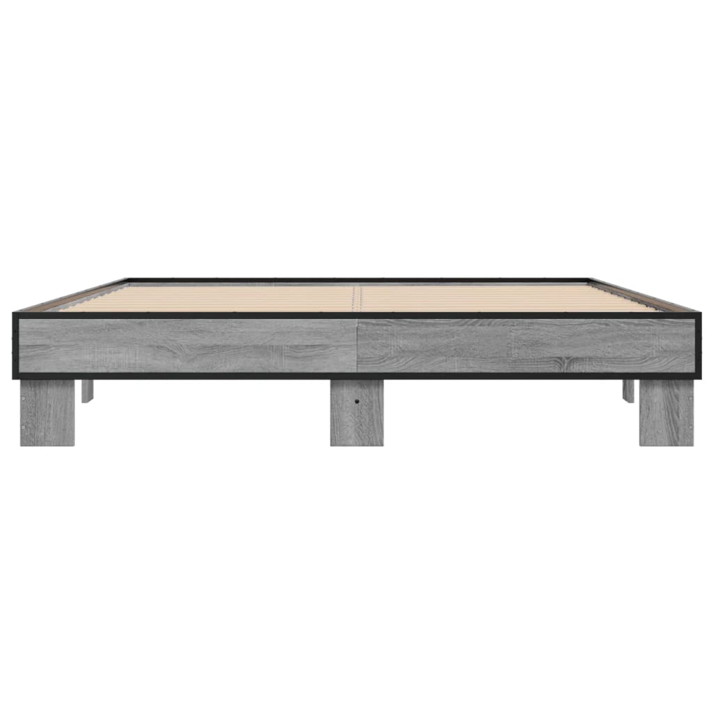 Bed Frame without Mattress 150x200 cm Grey sonoma