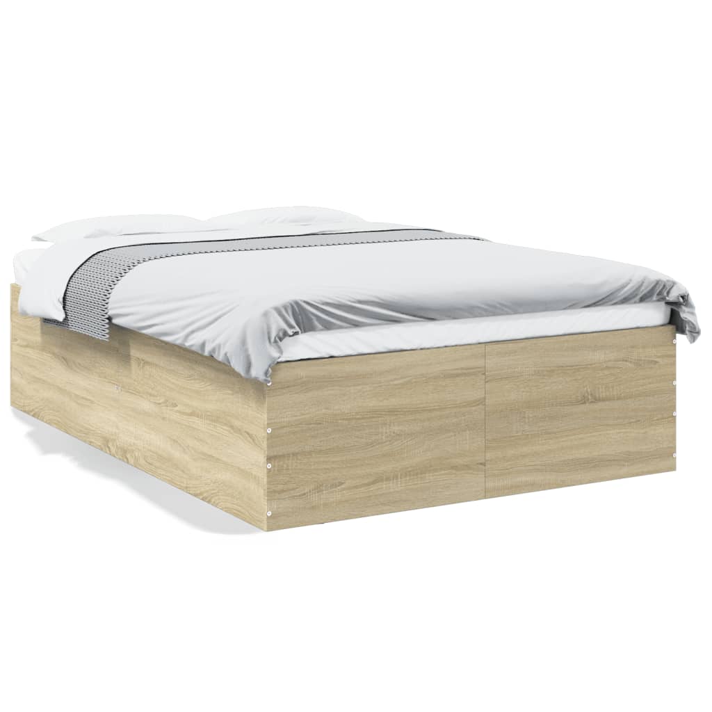 Bed Frame without Mattress 135x190 cm Height 45 cm Sonoma oak