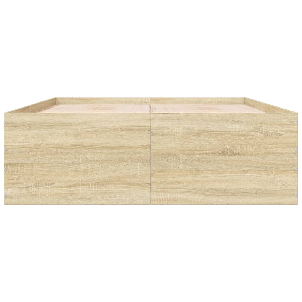Bed Frame without Mattress 135x190 cm Height 45 cm Sonoma oak