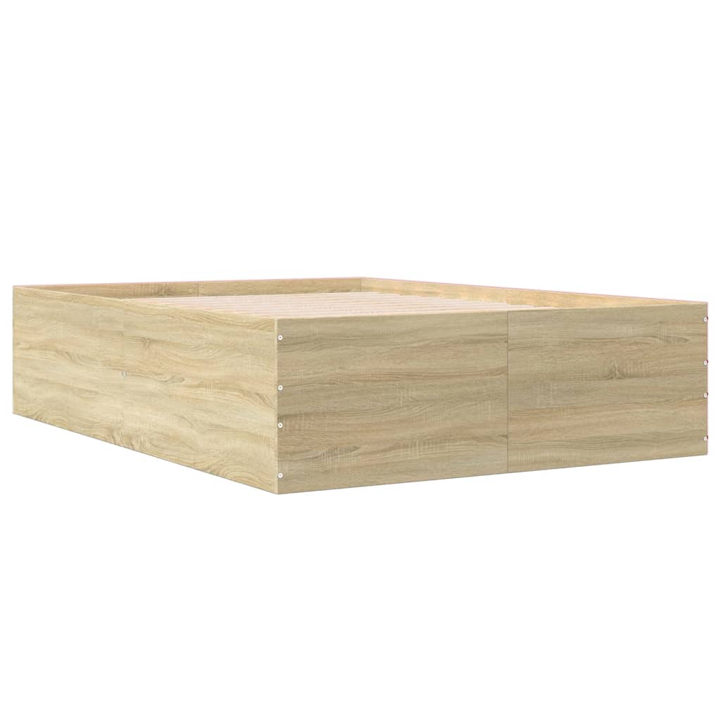 Bed Frame without Mattress 135x190 cm Height 45 cm Sonoma oak