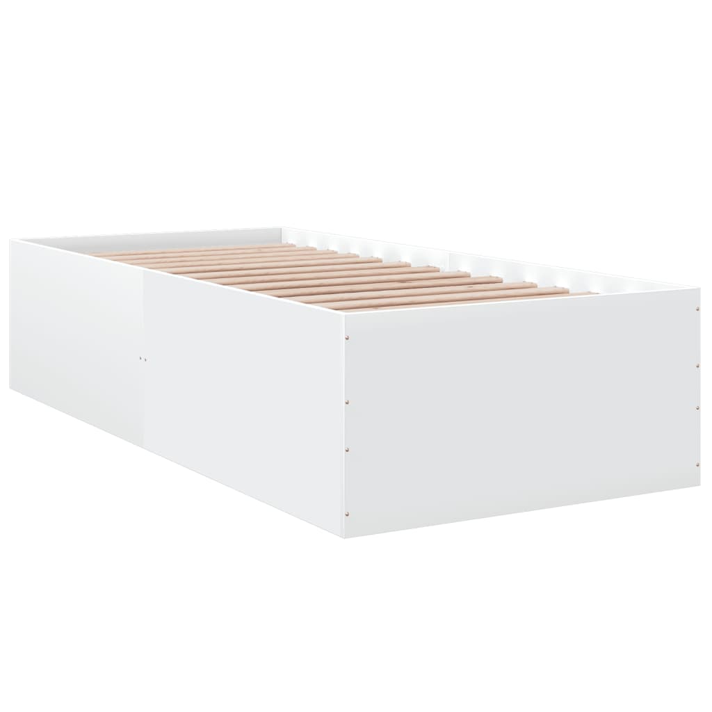Bed Frame without Mattress 90x200 cm Height 45 cm White