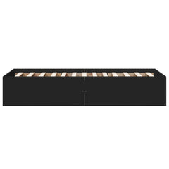 vidaXL Bed Frame without Mattress Black 100x200 cm 5
