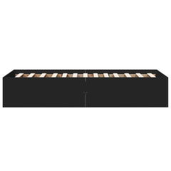vidaXL Bed Frame without Mattress Black 90x190 cm Single 5