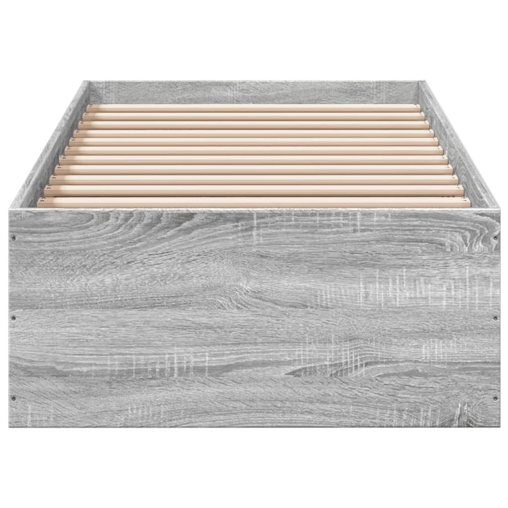 vidaXL Bed Frame without Mattress Grey Sonoma 90x190 cm Single 4