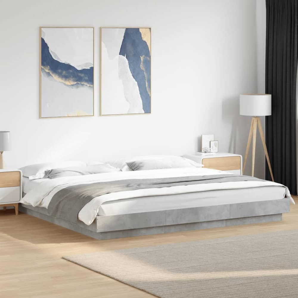 Bed Frame without Mattress Concrete grey