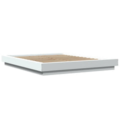 Bed Frame with LED Lights without Mattress 150x200cm White