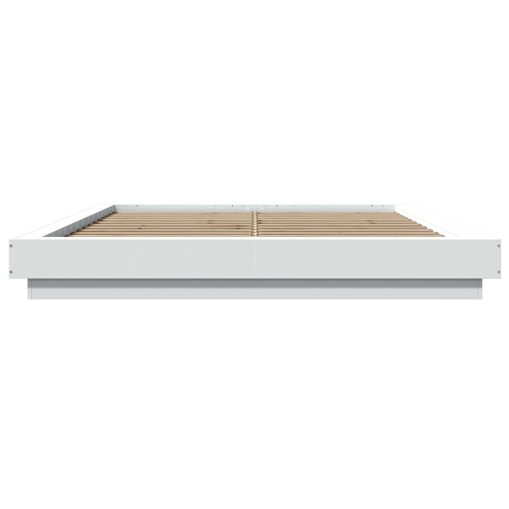 Bed Frame with LED Lights without Mattress 150x200cm White