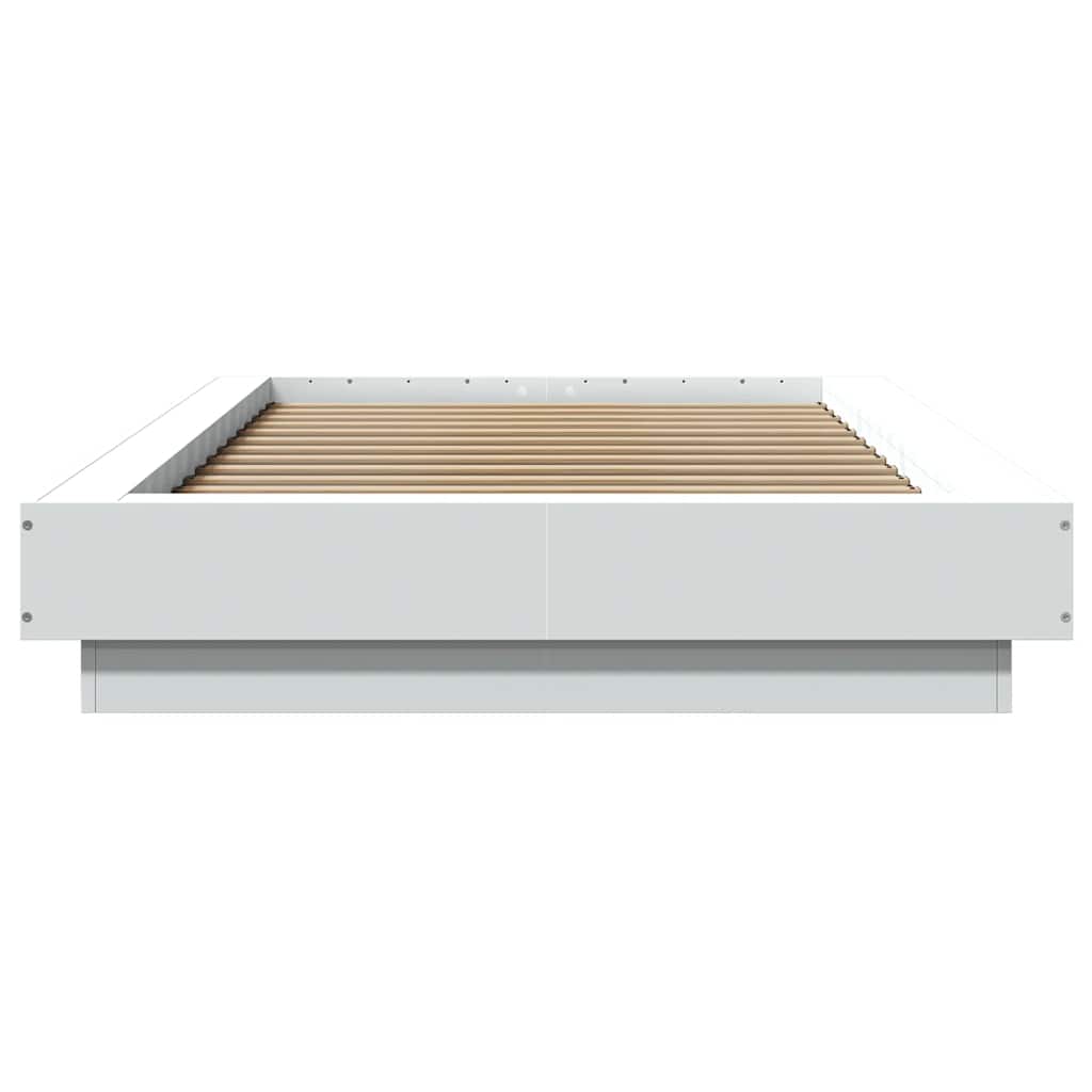 Bed Frame with LED Lights without Mattress 100x200cm White
